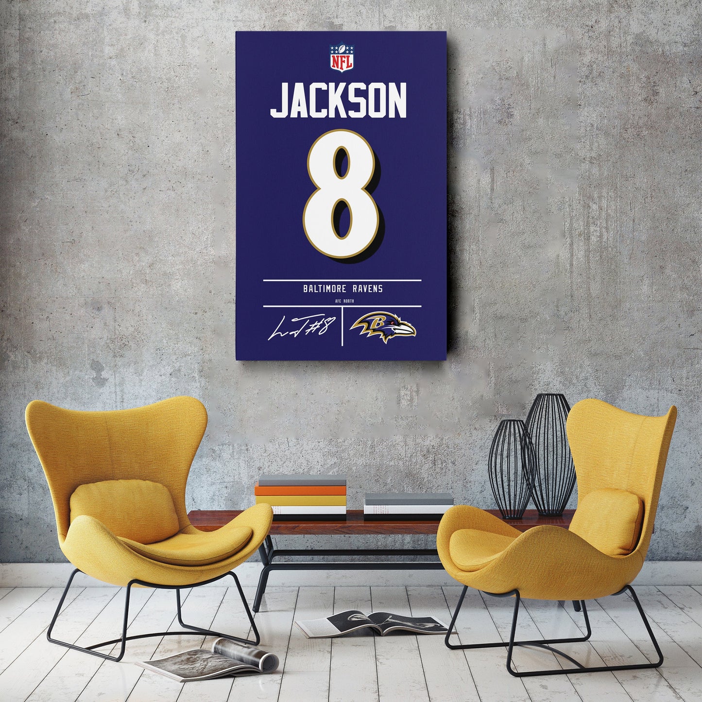 Lamar Jackson Ravens Jersey Canvas Print | Wall Art Decor