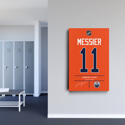 Mark Messier Oilers Jersey Canvas Print | Wall Art Decor