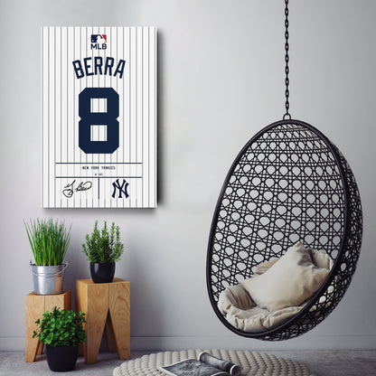 Yogi Berra New York Yankees Jersey Canvas Wall Art
