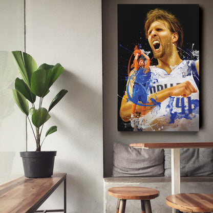 Dirk Nowitzki Mavericks Canvas Print | Dallas Basketball Wall Art