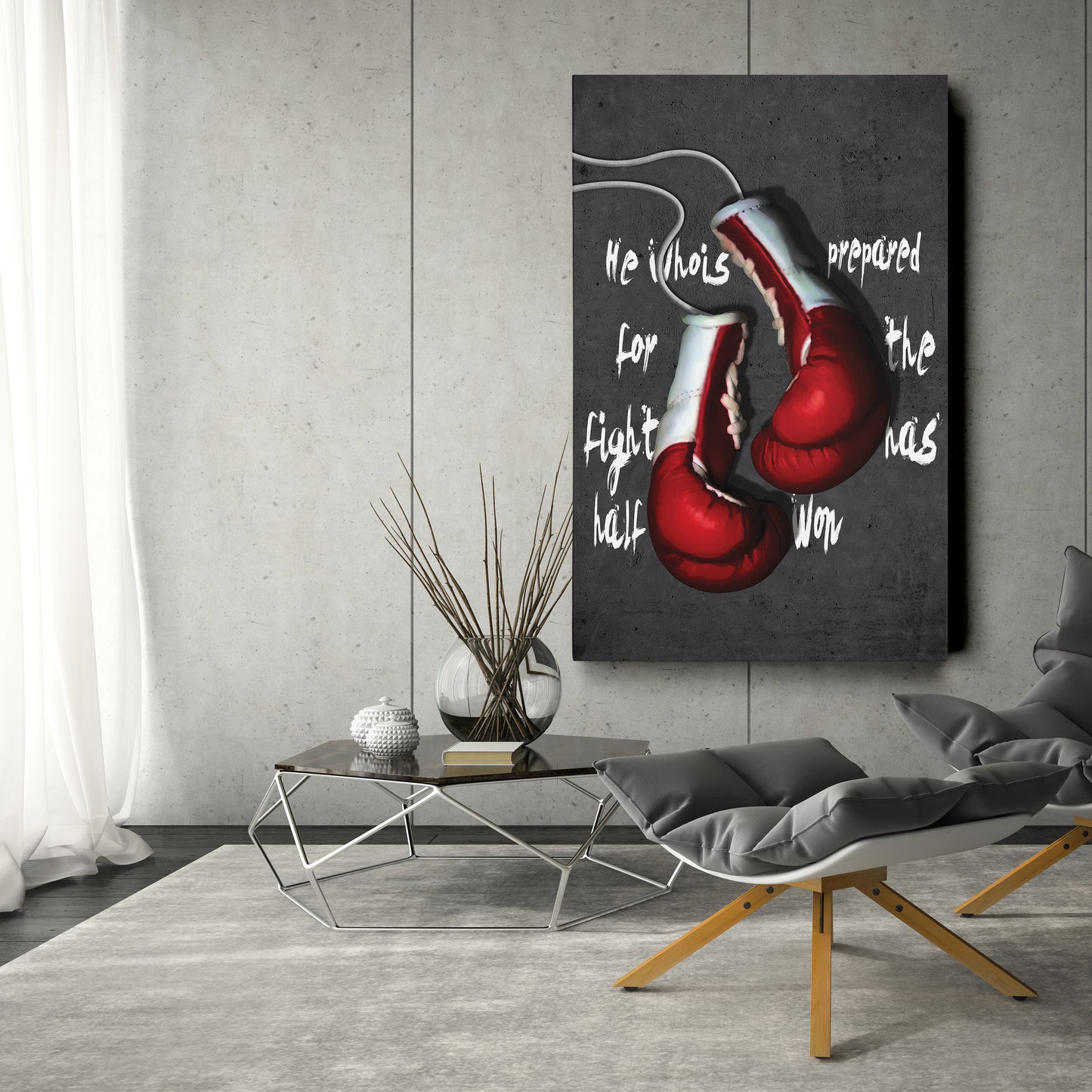 Boxing Gloves Canvas Print | Motivational Fight Wall Art Decor