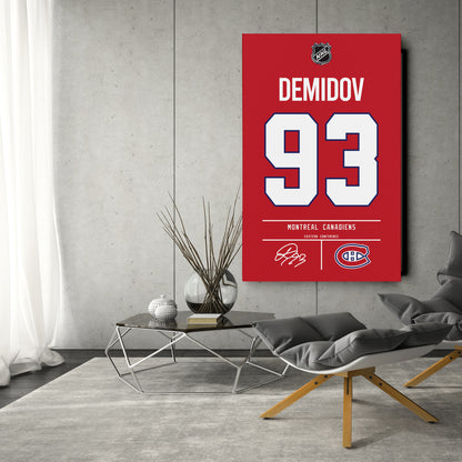 Ivan Demidov Montreal Canadiens Jersey Canvas Wall Art
