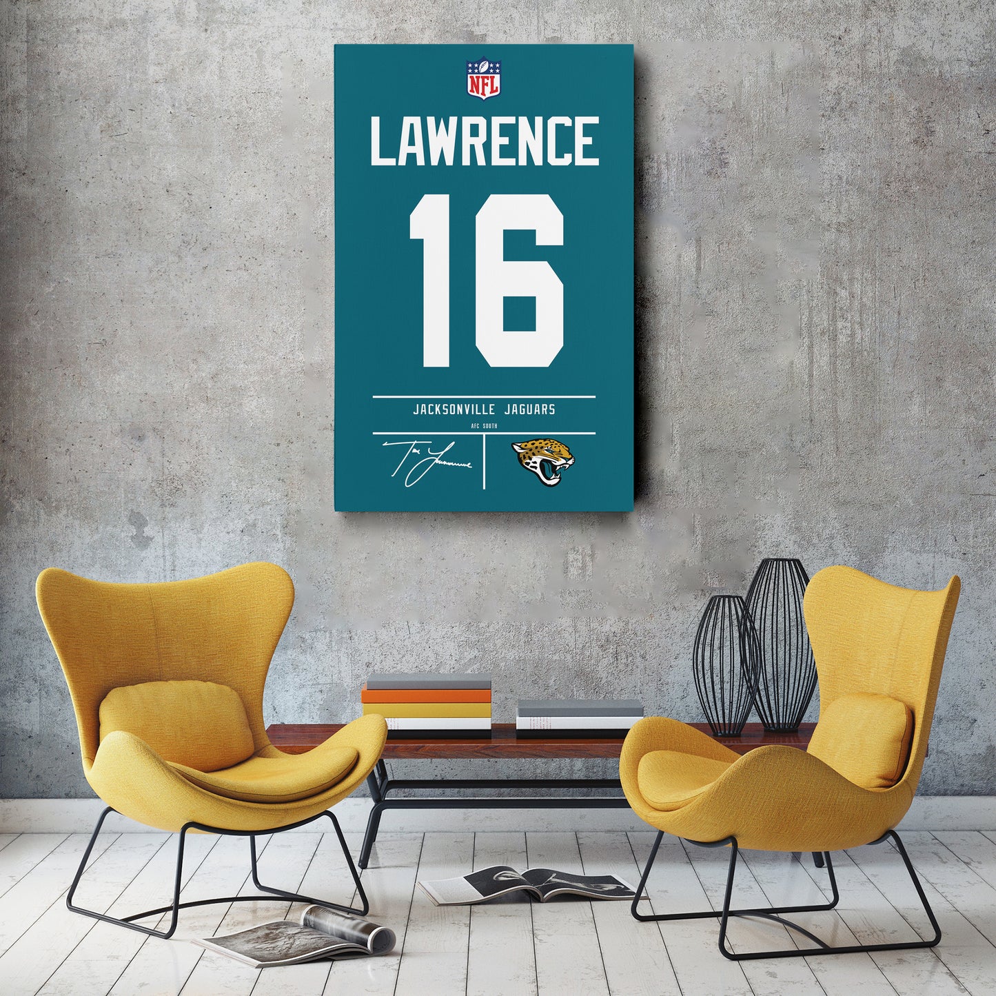 Trevor Lawrence Jaguars Jersey Canvas Print | Wall Art Decor