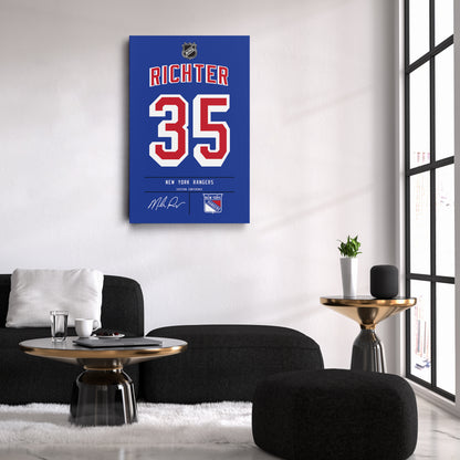 Mike Richter New York Rangers Jersey Canvas Wall Art