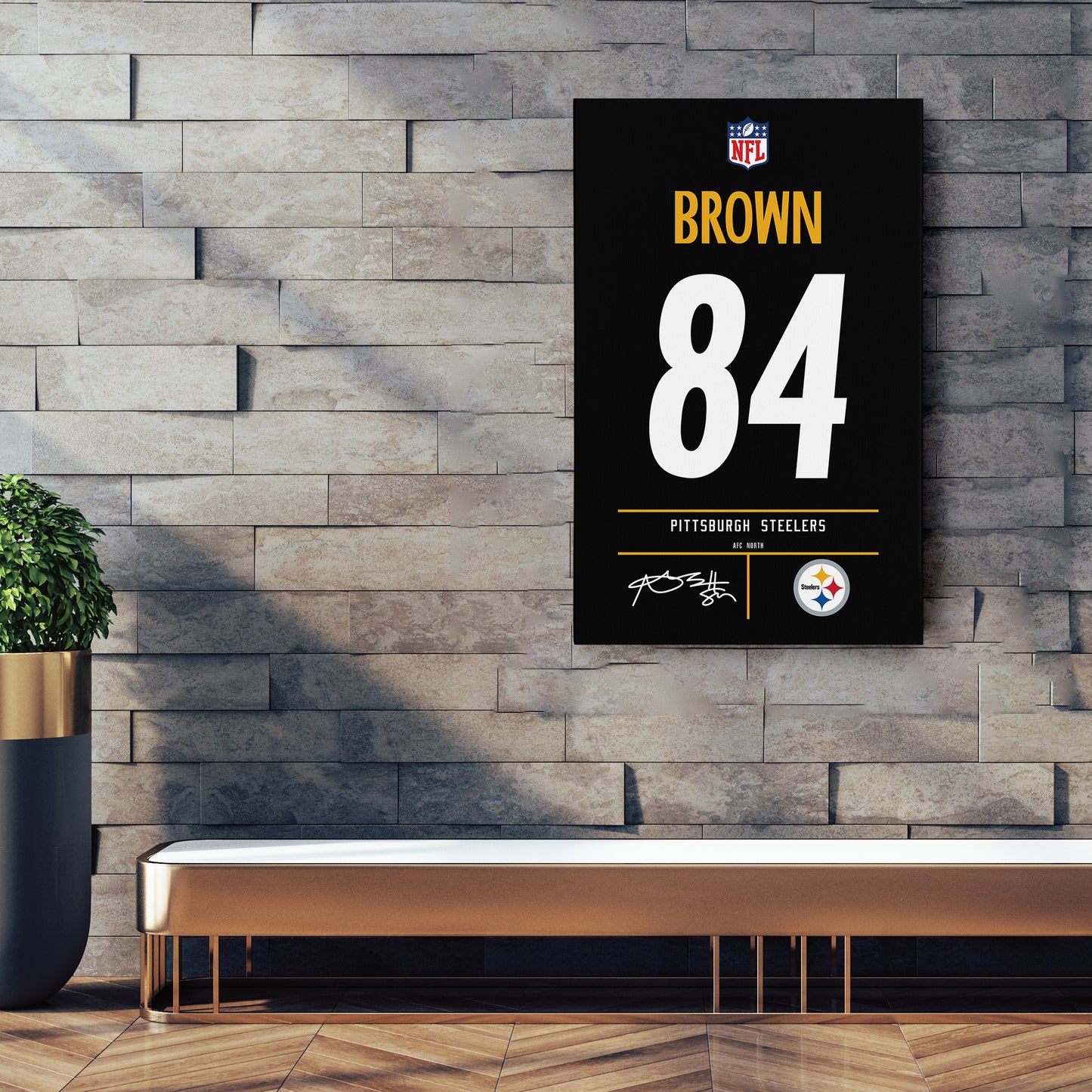 Antonio Brown Pittsburgh Steelers Jersey Canvas Wall Art
