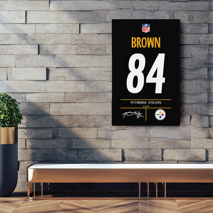 Antonio Brown Pittsburgh Steelers Jersey Canvas Wall Art