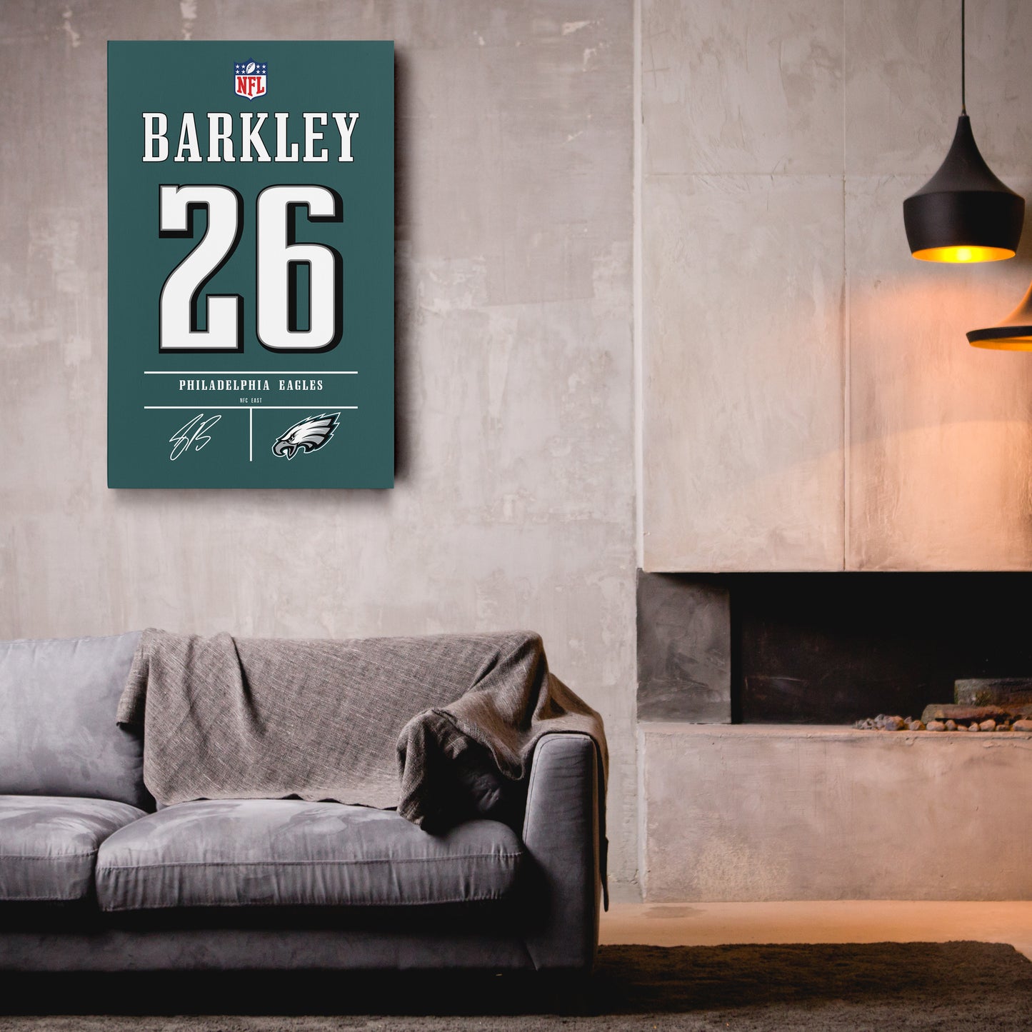 Saquon Barkley Eagles Jersey Canvas Print | Wall Art Decor