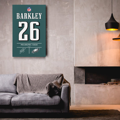 Saquon Barkley Eagles Jersey Canvas Print | Wall Art Decor