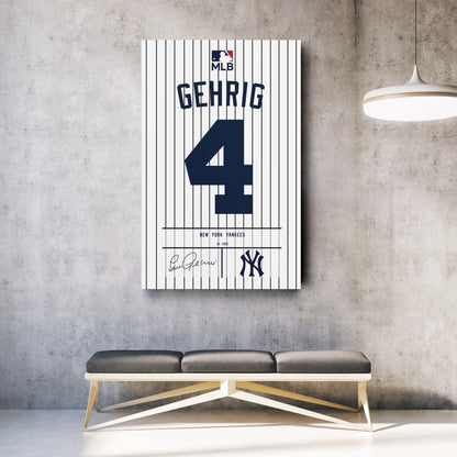 Lou Gehrig Yankees Jersey Canvas Print | Wall Art Decor
