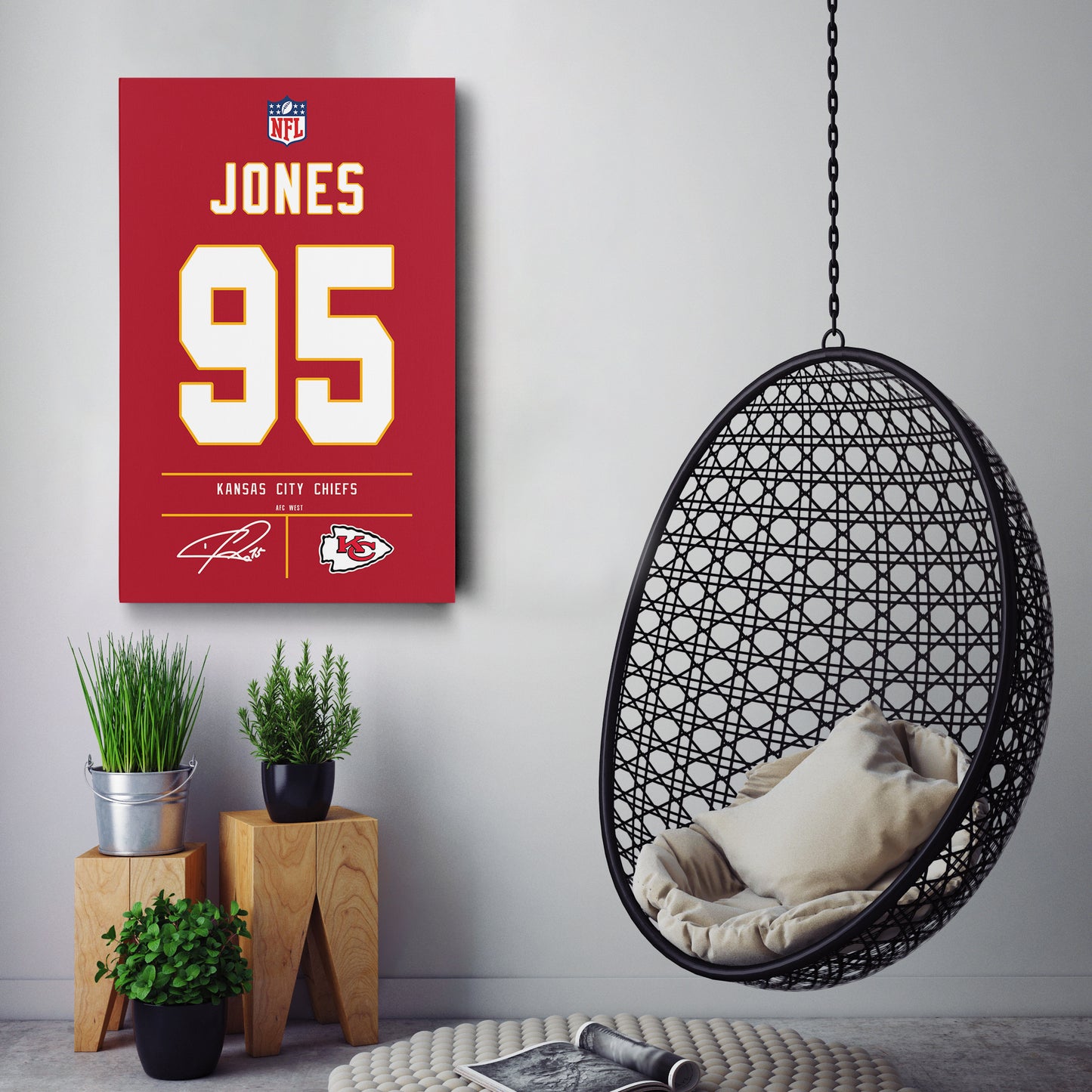 Chris Jones Chiefs Jersey Canvas Print | Wall Art Decor