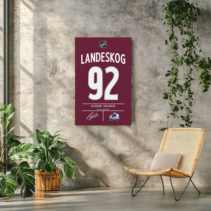 Gabriel Landeskog Colorado Avalanche Jersey Canvas Wall Art
