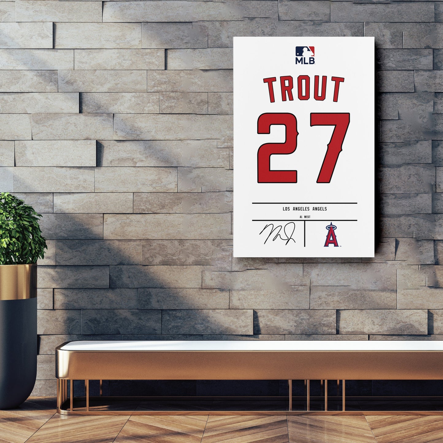 Mike Trout Angels Jersey Canvas Print | Wall Art Decor