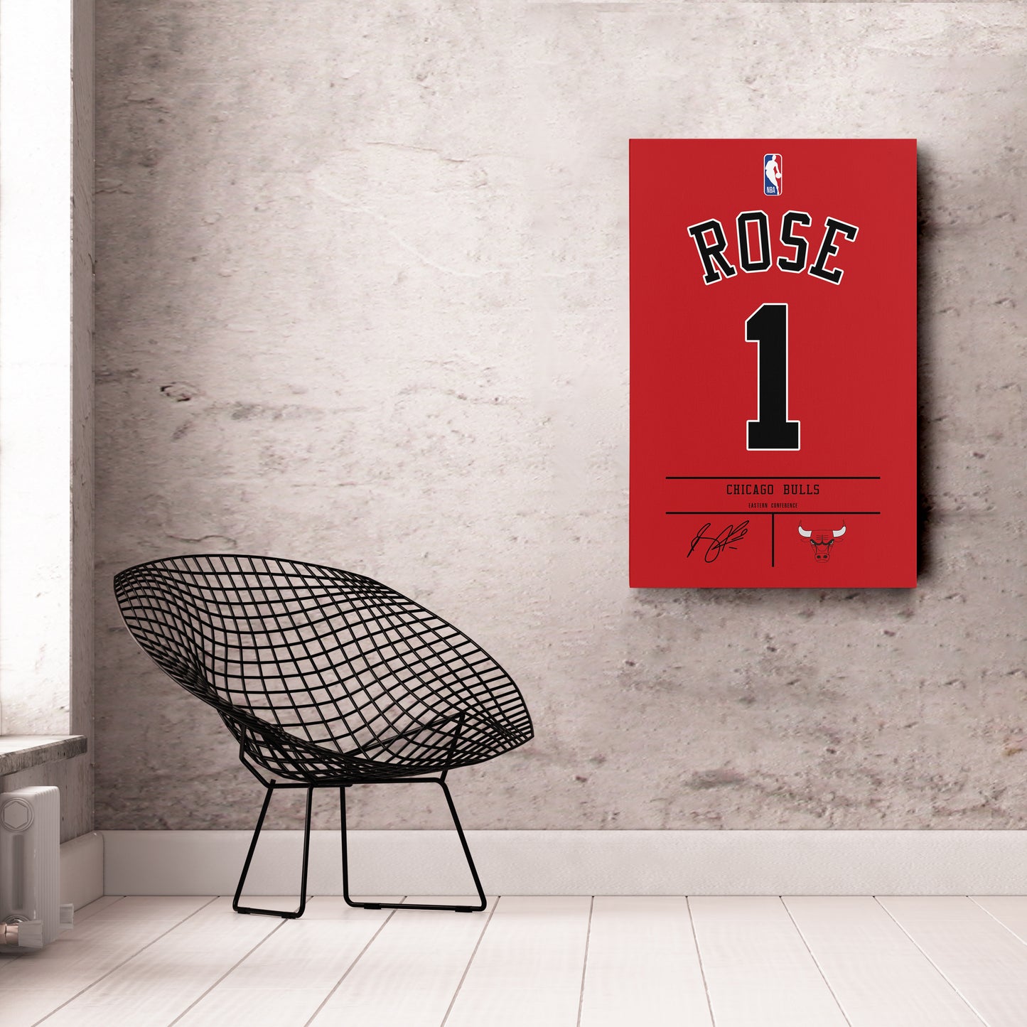 Derrick Rose Chicago Bulls Jersey Canvas Wall Art