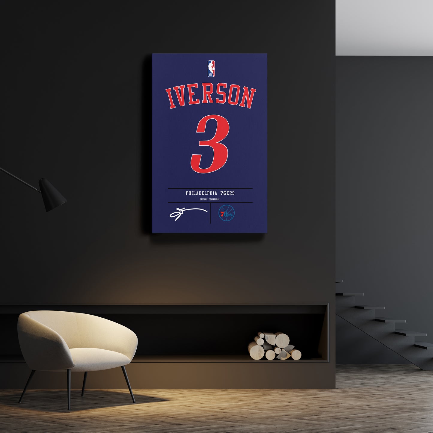 Allen Iverson 76ers Jersey Canvas Print | Wall Art Decor