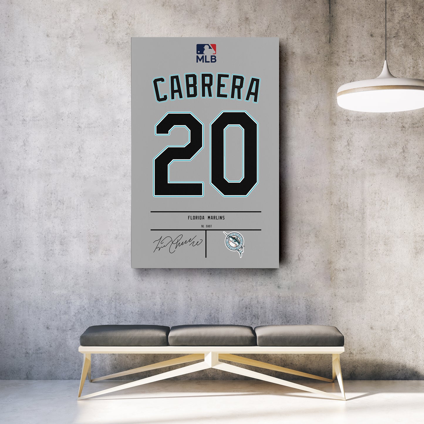 Miguel Cabrera Marlins Jersey Canvas Print | Wall Art Decor