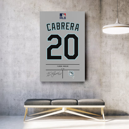 Miguel Cabrera Marlins Jersey Canvas Print | Wall Art Decor