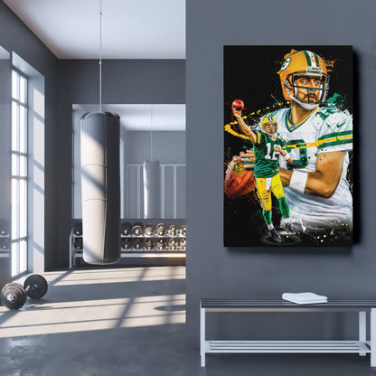 Aaron Rodgers Packers Canvas Print | Green Bay Football Wall Art