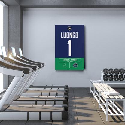Roberto Luongo Canucks Jersey Canvas Print | Wall Art Decor