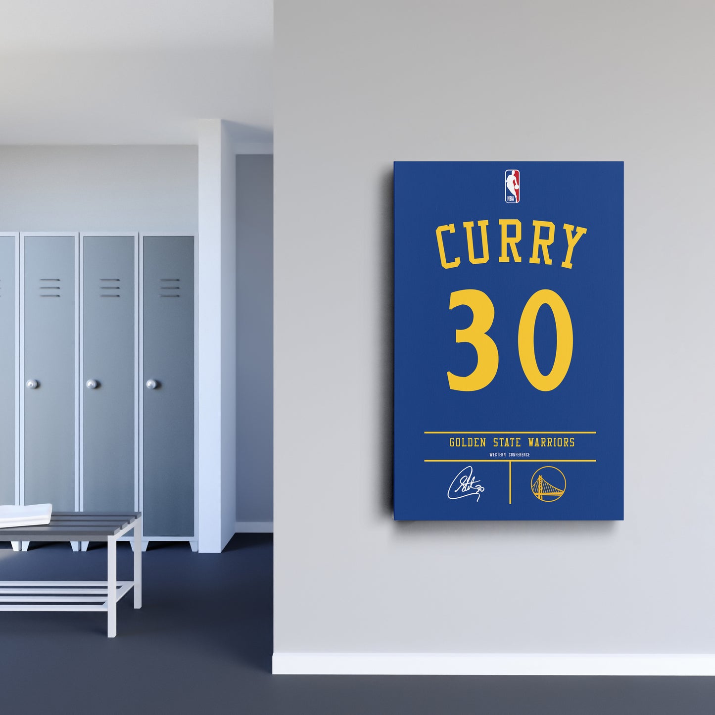 Stephen Curry Warriors Jersey Canvas Print | Wall Art Decor