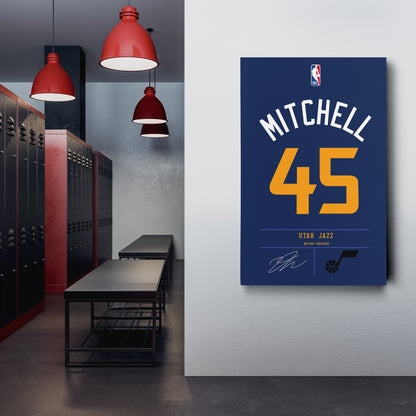 Donovan Mitchell Jazz Jersey Canvas Print | Wall Art Decor