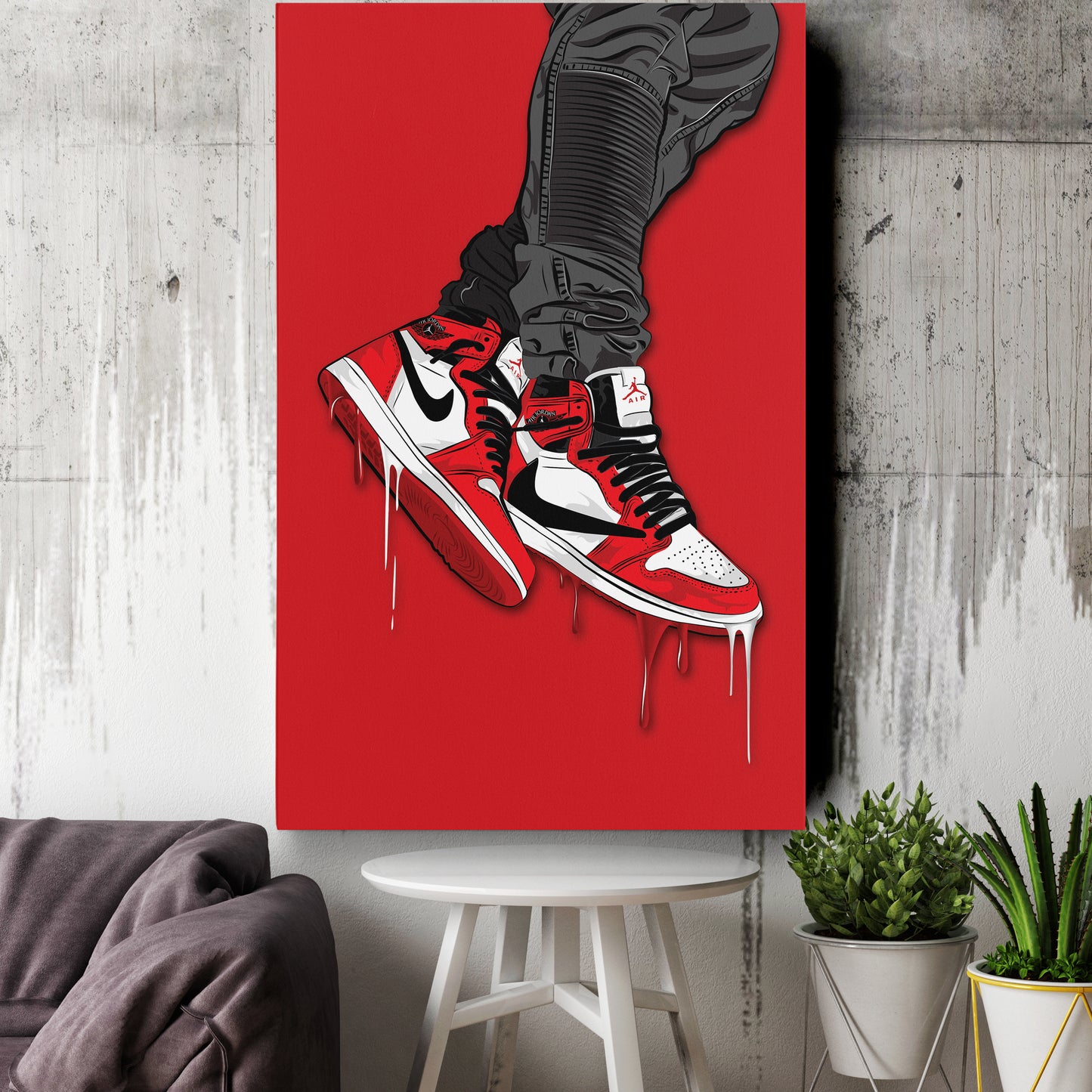 Air Jordan 1 Mid Classic Canvas Print | Sneakerhead Wall Art