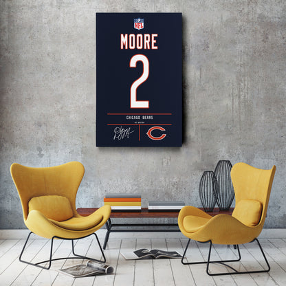 D.J. Moore Bears Jersey Canvas Print | Wall Art Decor