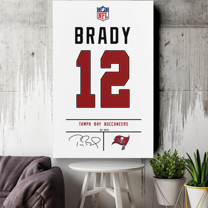 Tom Brady Buccaneers Jersey Canvas Print | Wall Art Decor