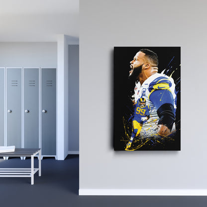 Aaron Donald Rams Canvas Print | Los Angeles Football Wall Art