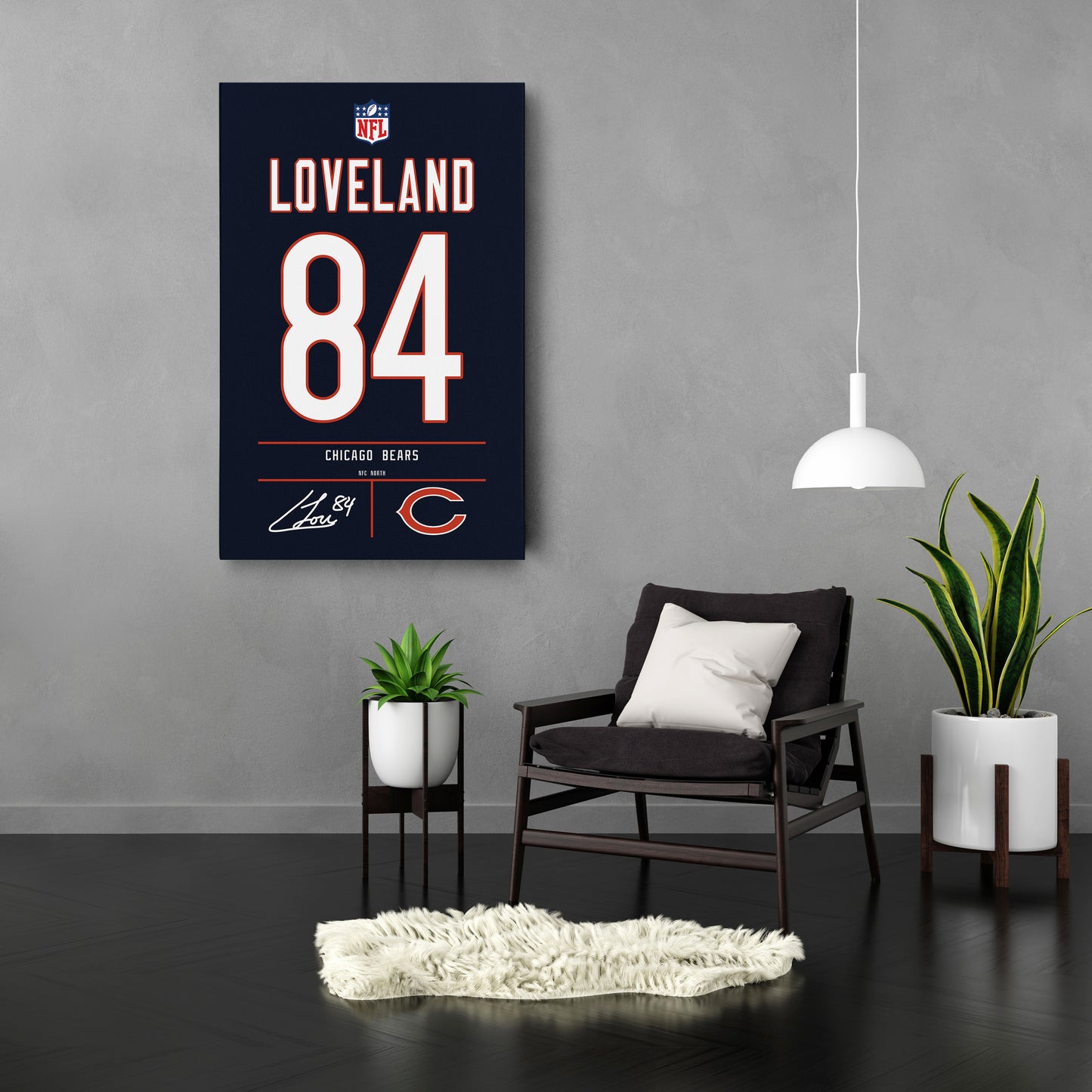Colston Loveland Chicago Bears Jersey Canvas Wall Art