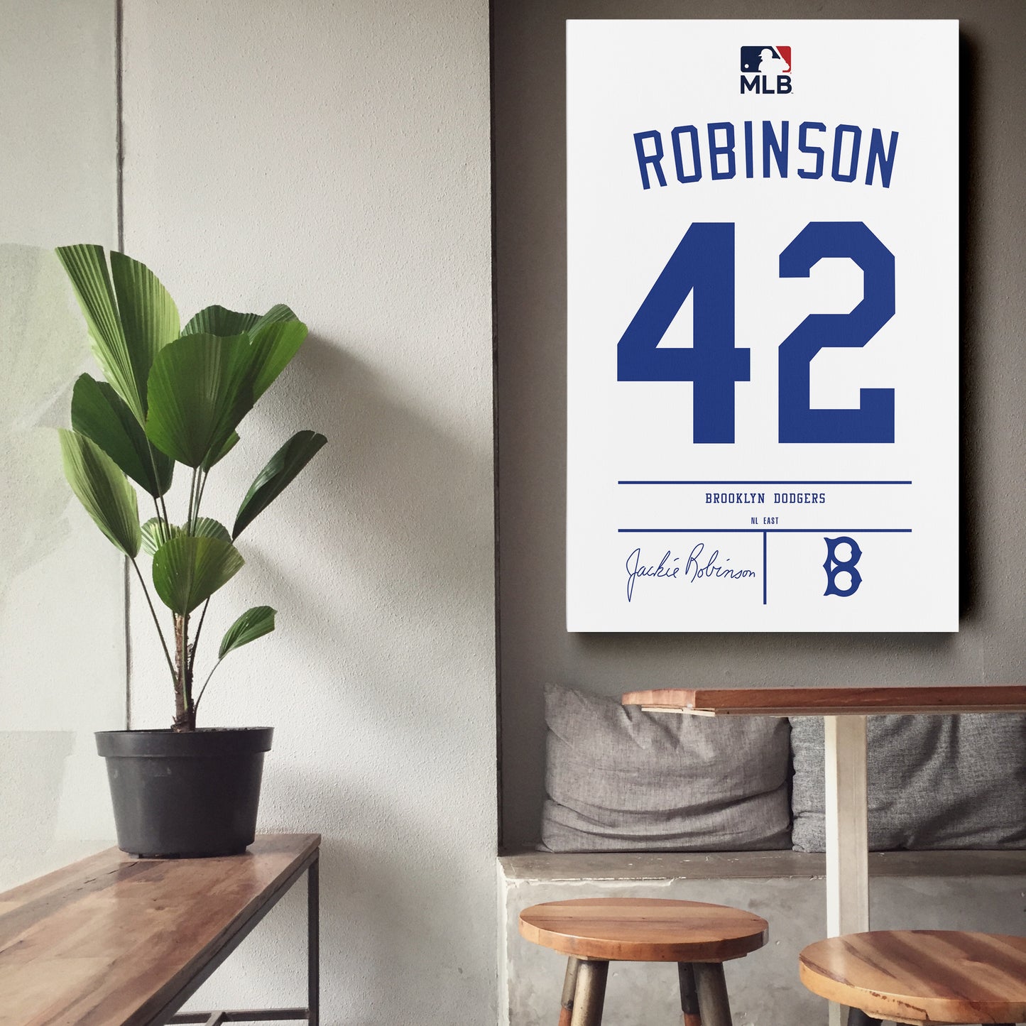 Jackie Robinson Dodgers Jersey Canvas Print | Wall Art Decor