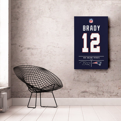 Tom Brady Patriots Jersey Canvas Print | Wall Art Decor