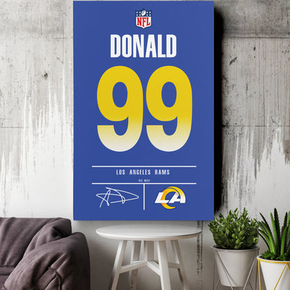 Aaron Donald Rams Jersey Canvas Print | Wall Art Decor