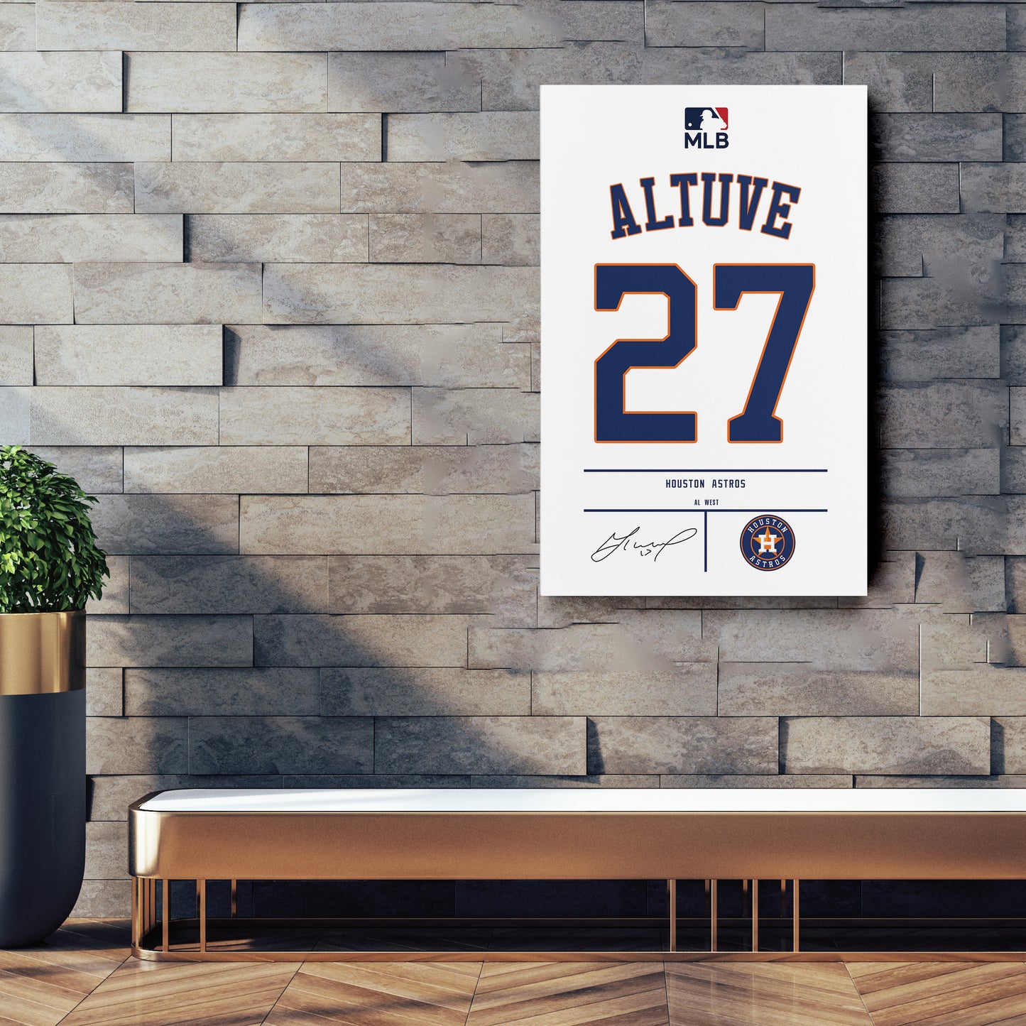 José Altuve Astros Jersey Canvas Print | Wall Art Decor