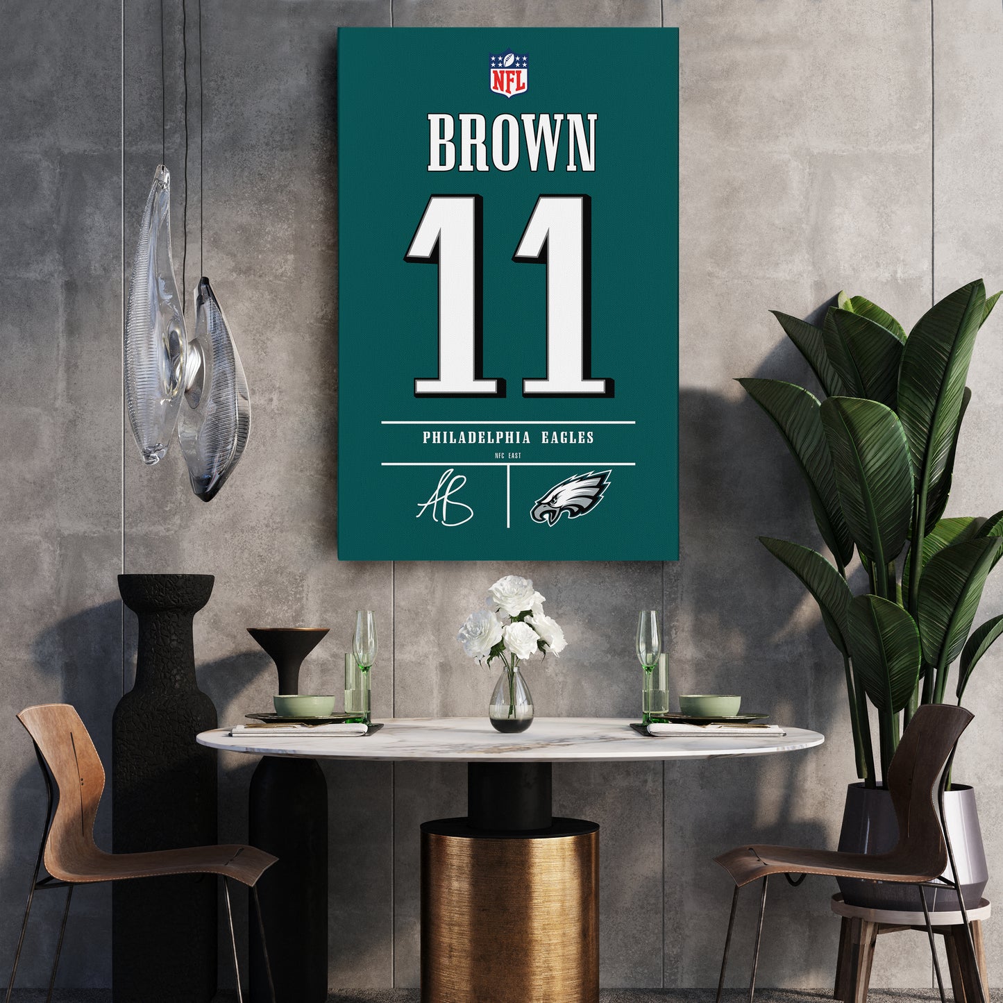 A. J. Brown Eagles Jersey Canvas Print | Wall Art Decor