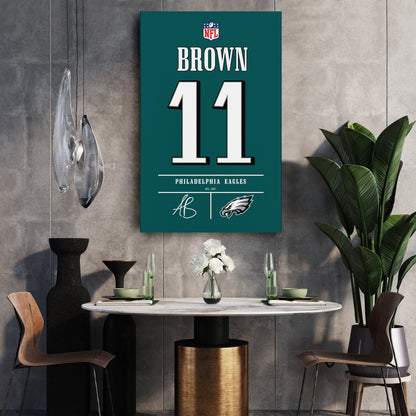 A. J. Brown Eagles Jersey Canvas Print | Wall Art Decor