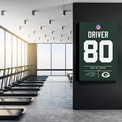 Donald Driver Green Bay Packers Jersey Canvas Wall Art