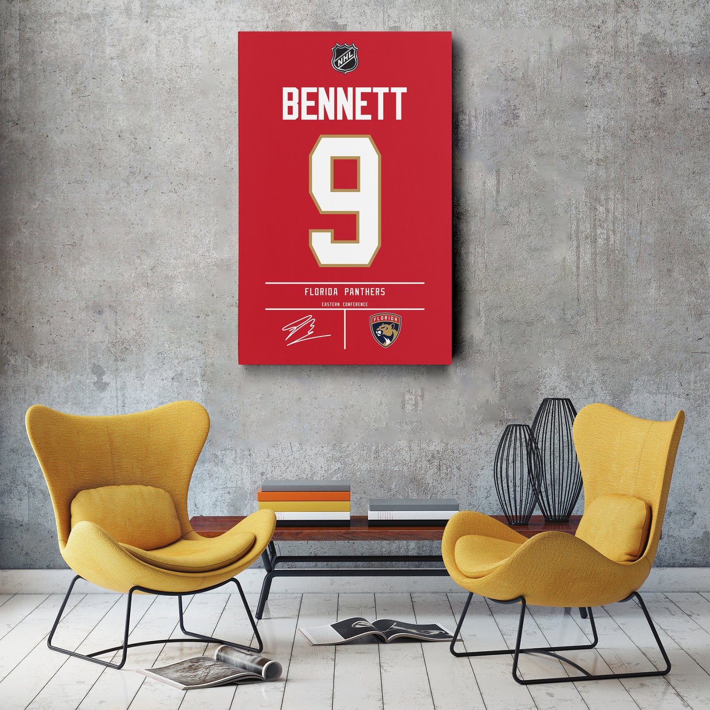 Sam Bennett Florida Panthers Jersey Canvas Wall Art