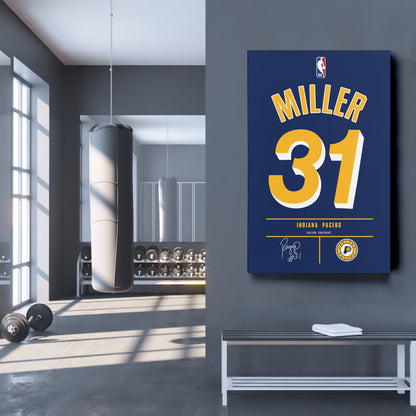 Reggie Miller Pacers Jersey Canvas Print | Wall Art Decor