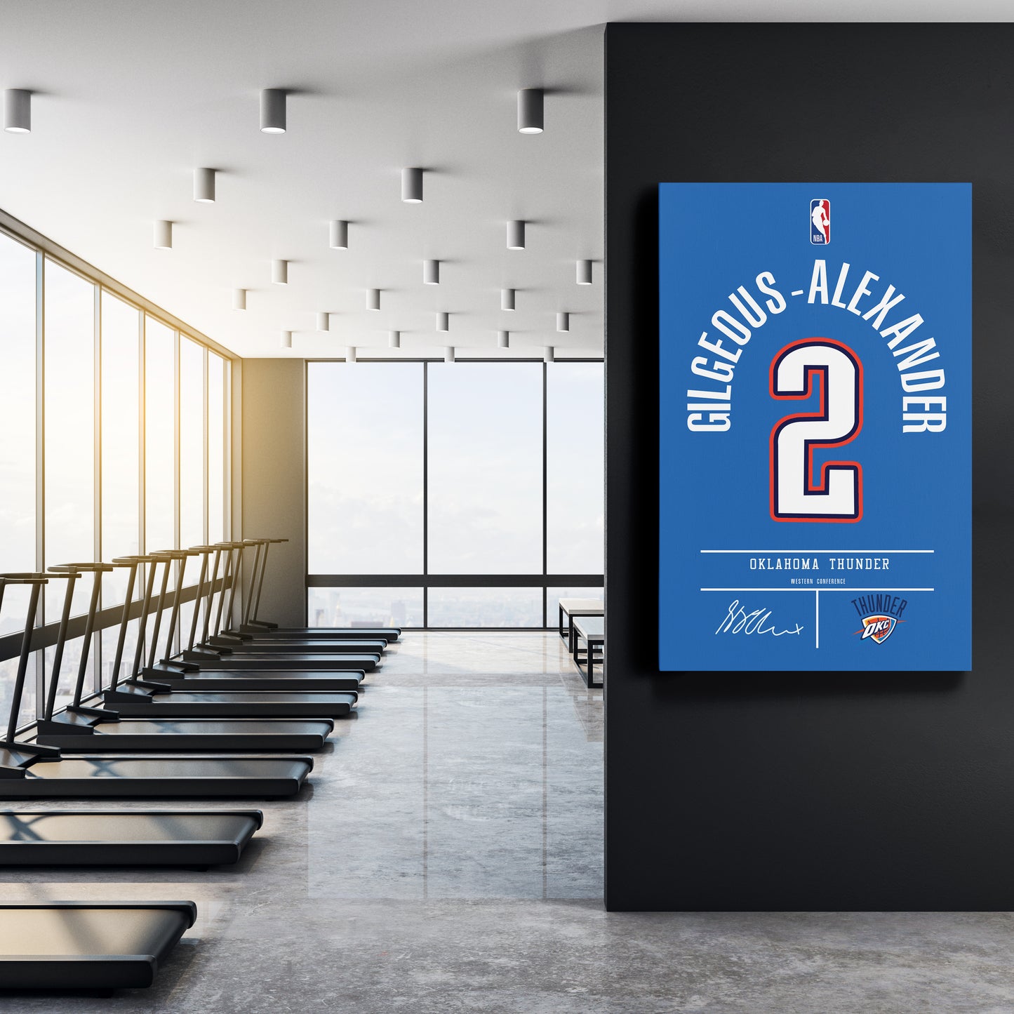 Shai Gilgeous-Alexander Thunder Jersey Canvas Print | Wall Art Decor