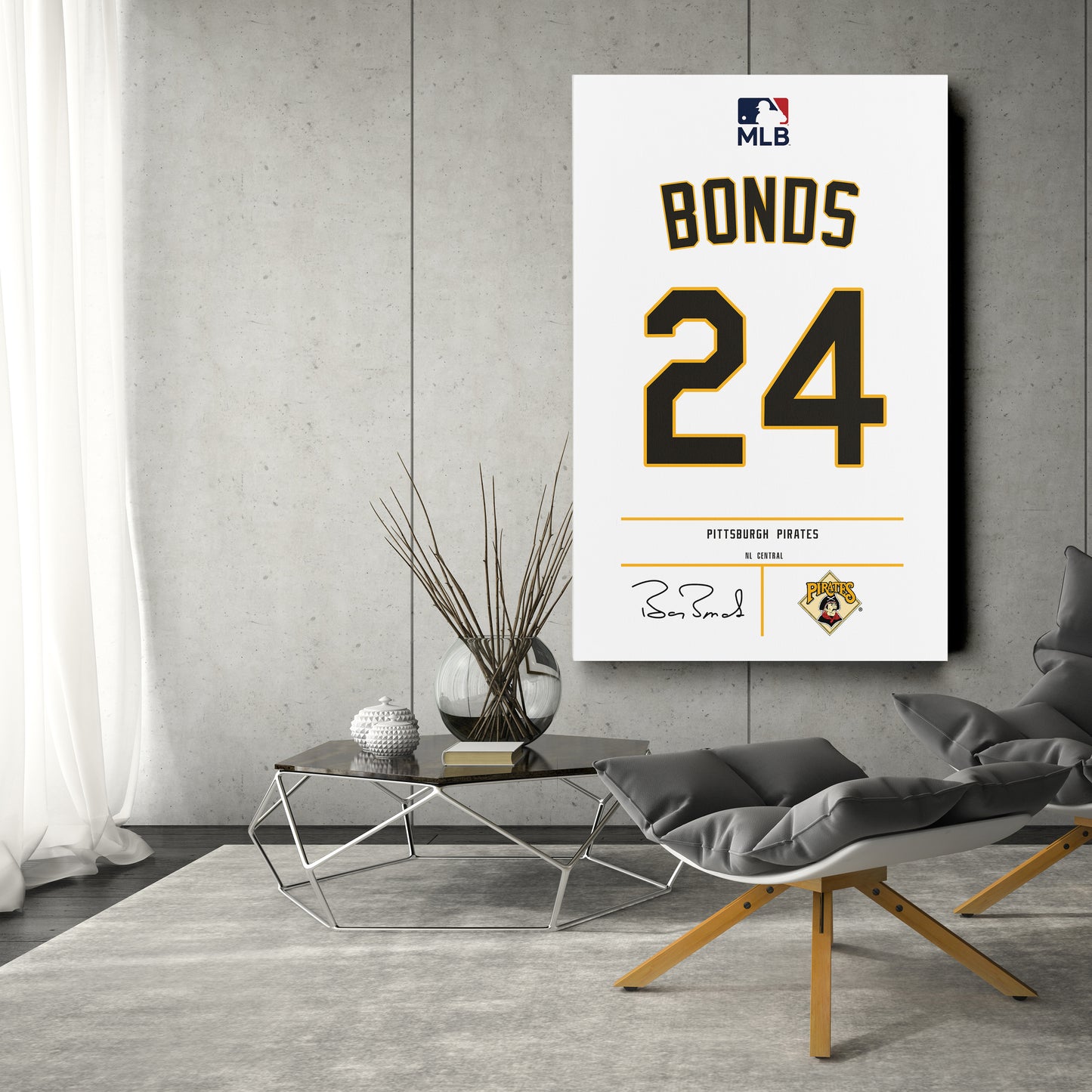 Barry Bonds Pirates Jersey Canvas Print | Wall Art Decor
