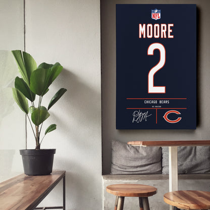 D.J. Moore Bears Jersey Canvas Print | Wall Art Decor