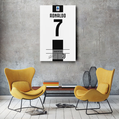 Cristiano Ronaldo Juventus Jersey Canvas Print | Wall Art Decor