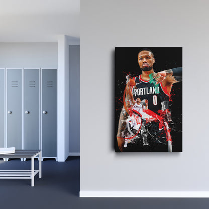 Damian Lillard Blazers Canvas Print | Portland Basketball Wall Art
