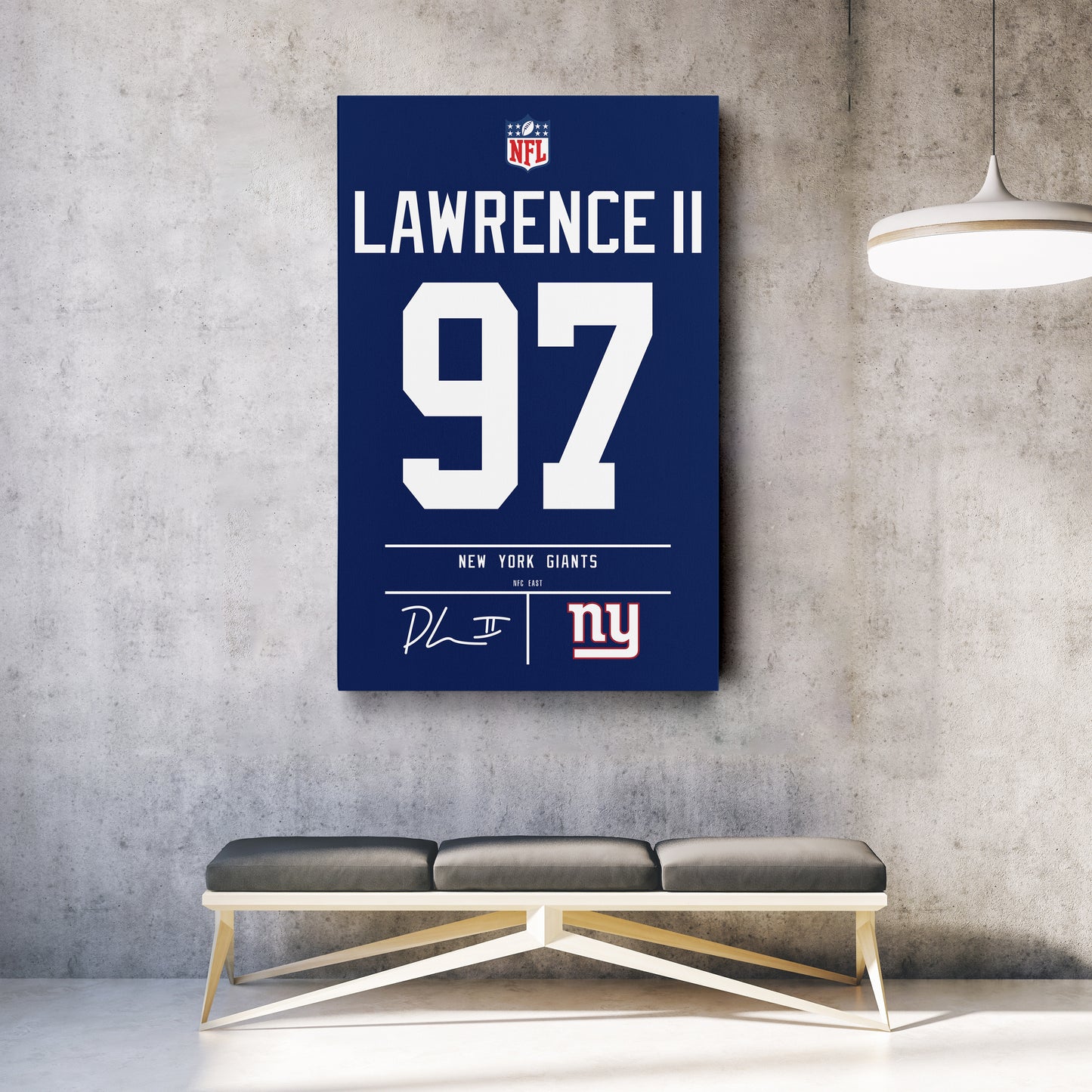 Dexter Lawrence New York Giants Jersey Canvas Wall Art