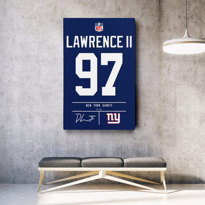 Dexter Lawrence New York Giants Jersey Canvas Wall Art