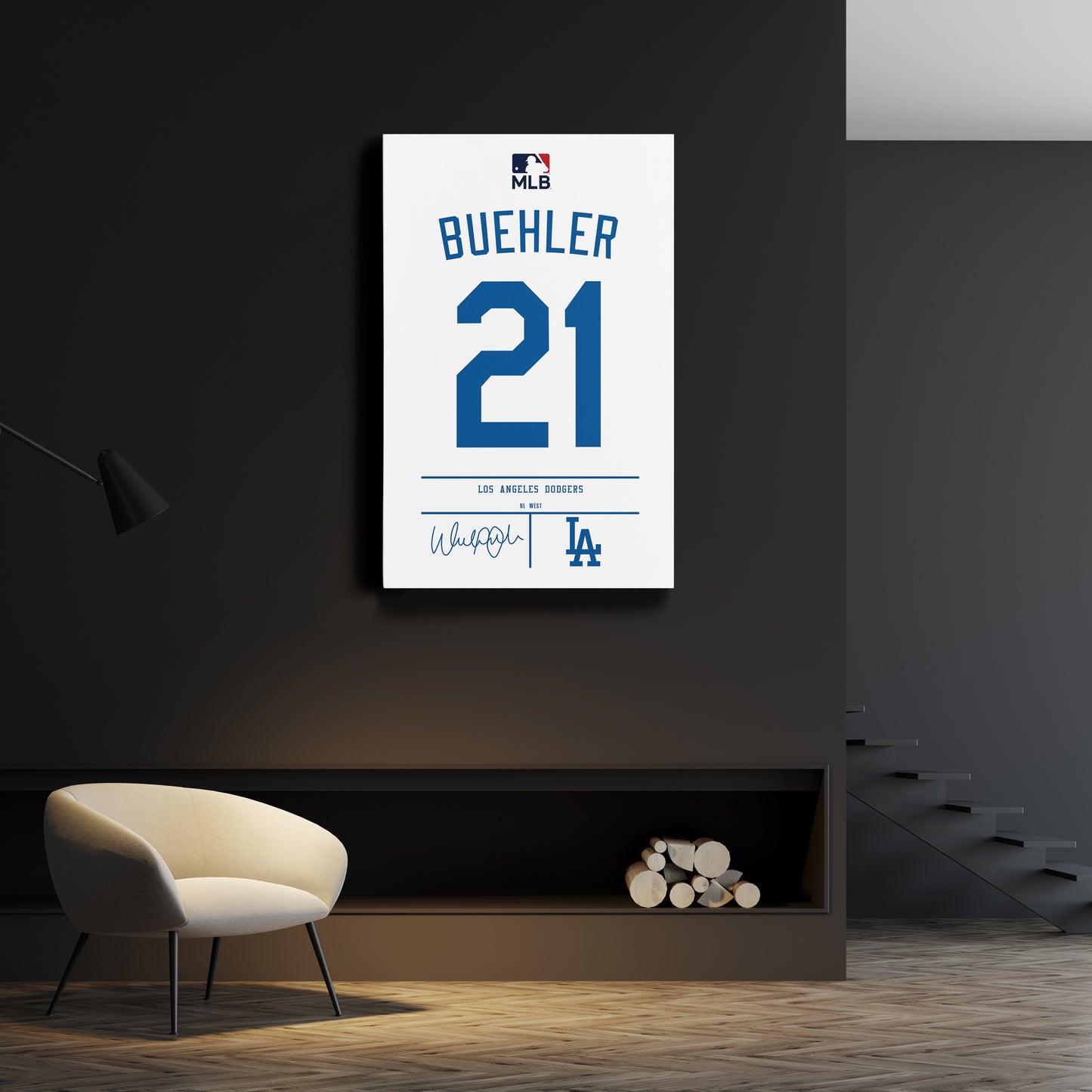 Walker Buehler Dodgers Jersey Canvas Print | Wall Art Decor