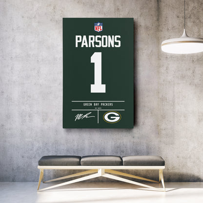 Micah Parsons Packers Jersey Canvas Print | Wall Art Decor