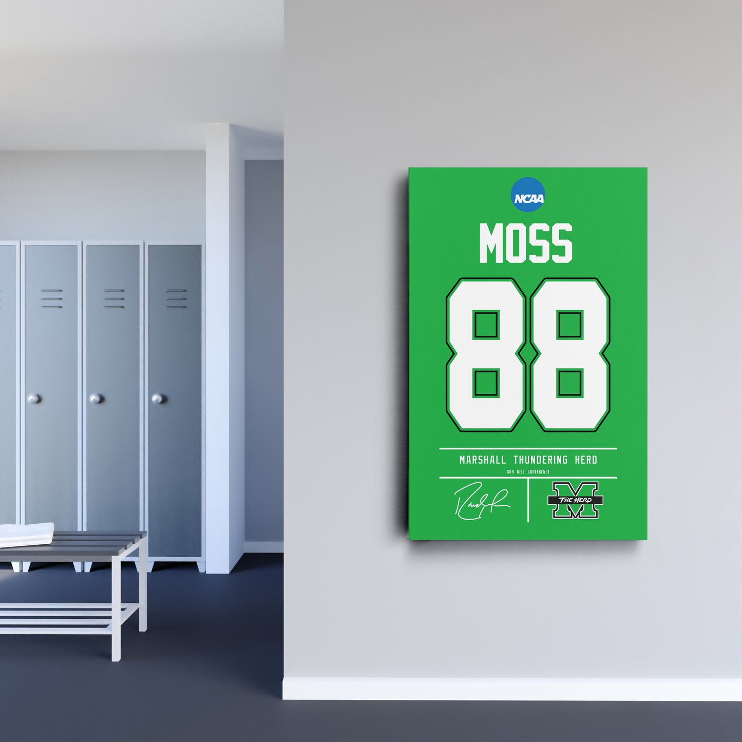 Randy Moss Thundering Herd Jersey Canvas Print | Wall Art Decor