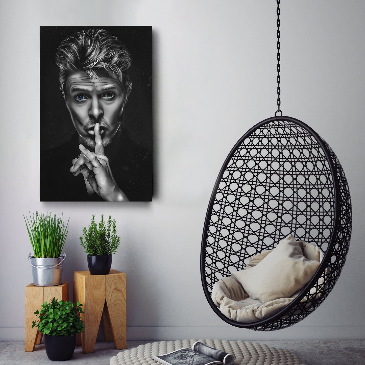 David Bowie ‘Shhh’ Canvas Print | Iconic Music Legend Wall Art