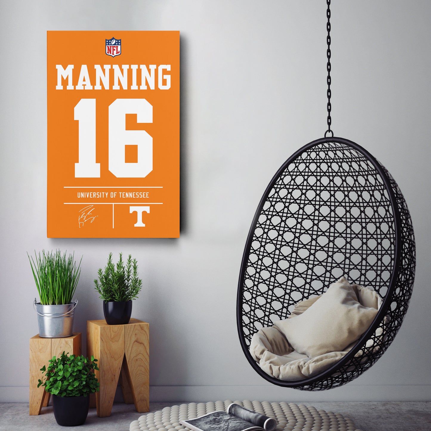 Peyton Manning University of Tennessee Jersey Canvas Wall Art